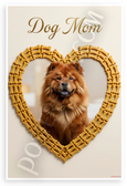 Dog Mom Chow Chow in Bone Heart Frame Elegant Pet Lover 12x18 US Made Poster
