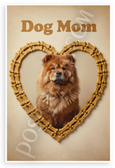 Dog Mom Chow Chow Bone Heart Frame Vintage 12x18 US Made Poster