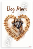Dog Mom Leonberger in Bone Heart Watercolor 12x18 US Made Poster
