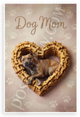 Dog Mom American Staffordshire Terrier in Bone Treat Heart 12x18 US Made Poster