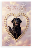 My Fur Baby Flat-Coated Retriever Dog Bone Heart Border 12x18 US Made Poster
