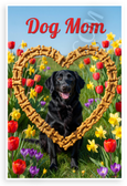 Dog Mom Black Labrador Retriever Dog Bone Heart Spring Flowers 12x18 US Made Poster