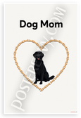 Dog Mom Black Flat-Coated Retriever Bone Heart Minimalist 12x18 US Made Poster
