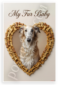 My Fur Baby Borzoi Dog Bone Heart Frame Pet Lover 12x18 US Made Poster