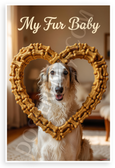 My Fur Baby Borzoi Dog Bone Treat Heart Frame 12x18 US Made Poster