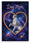 Dog Mom Borzoi in Bone Heart Frame Fantasy 12x18 US Made Poster