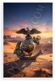 US Marine Corps Eagle Globe Anchor Desert Dawn Patriotic 12x18 US Made Poster