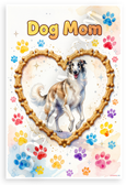 Dog Mom Borzoi in Bone Heart Playful 12x18 US Made Poster