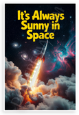 "It's Always Sunny in Space" Rocket Launch Space 12x18 US Made Poster