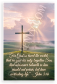 John 3:16 'For God So Loved the World' Inspirational 12x18 US Made Poster