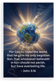 John 3:16 'For God So Loved the World' Inspirational 12x18 US Made Poster