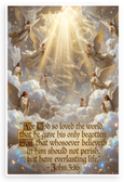 John 3:16 'For God So Loved the World' Angels Heavenly 12x18 US Made Poster