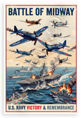 Battle of Midway US Navy Victory Remembrance Vintage 12x18 US Made Poster