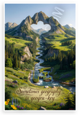 Sometimes Geography is Geogra-Key Pun Quote Nature Landscape 12x18 US Made Poster
