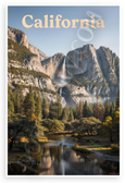 Yosemite National Park Waterfalls Mountains California Travel 12x18 US Made Poster
