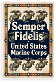 Semper Fidelis United States Marine Corps Vintage 12x18 US Made Poster