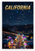 Hollywood Sign California Night Sky Cityscape 12x18 US Made Poster