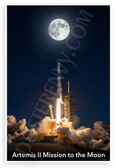 Artemis II Mission to the Moon Rocket Launch 12x18 US Made Poster