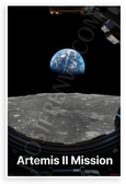 Artemis II Mission Earthrise Lunar Horizon Space 12x18 US Made Poster
