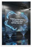 "Clearly Writing Down a Problem Often Solves Half of It" Futuristic Tech 12x18 US Made Poster