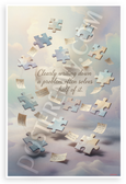 "Clearly Writing Down a Problem Often Solves Half of It" Puzzle Pieces Inspirational 12x18 US Made Poster