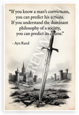 Ayn Rand "Know a Man's Convictions Predict His Actions" Inspirational 12x18 US Made Poster