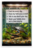 Red-Eared Slider Turtle Care Rules Educational 12x18 US Made Poster