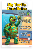 My Turtle Care Rules Whimsical Educational 12x18 US Made Poster