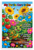 My Turtle Care Rules Educational 12x18 US Made Poster