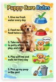 Puppy Care Rules Educational 12x18 US Made Poster