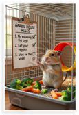 Gerbil House Rules Funny Checklist Pet 12x18 US Made Poster