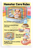 Hamster Care Rules Educational Pet Classroom 12x18 US Made Poster