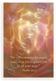 Psalm 91:11 "He Will Command His Angels" Inspirational 12x18 US Made Poster