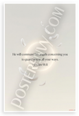 Psalm 91:11 'He Will Command His Angels' Inspirational 12x18 US Made Poster