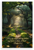 Psalm 91:2 'He Is My Refuge and My Fortress' Inspirational 12x18 US Made Poster