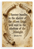 Psalm 91:1 'Whoever Dwells in the Shelter of the Most High' Inspirational 12x18 US Made Poster