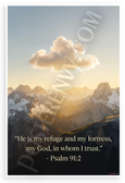 Psalm 91:2 "He Is My Refuge and My Fortress" Inspirational 12x18 US Made Poster