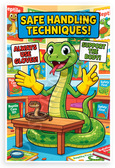 Safe Reptile Handling Techniques Cartoon Snake Educational 12x18 US Made Poster