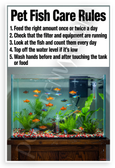 Pet Fish Care Rules Educational 12x18 US Made Poster