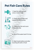 Pet Fish Care Rules Educational Infographic 12x18 US Made Poster