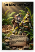 Pet Mice Care Rules Adventurous Mouse Explorer Educational 12x18 US Made Poster