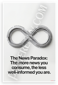 "The News Paradox: The More News You Consume, The Less Well-Informed You Are" Minimalist 12x18 US Made Poster