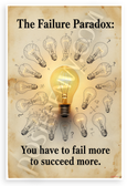 The Failure Paradox You Have to Fail More to Succeed More Inspirational 12x18 US Made Poster