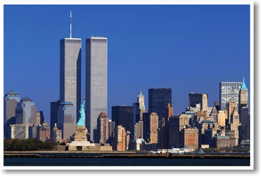 World Trade Center & Statue of Liberty - NYC 9/11 Poster (tr177)