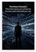 The News Paradox "The More News You Consume the Less Well-Informed You Are" Modern Abstract 12x18 US Made Poster