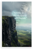 Søren Kierkegaard "Anxiety is the Dizziness of Freedom" Inspirational 12x18 US Made Poster