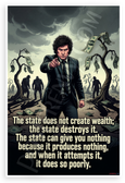 Javier Milei 'The State Does Not Create Wealth' Libertarian 12x18 US Made Poster