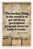 Milton Friedman 'Hardest Thing Government Program' Quote 12x18 US Made Poster