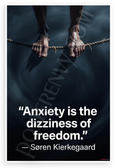 Søren Kierkegaard "Anxiety Is the Dizziness of Freedom" Inspirational 12x18 US Made Poster
