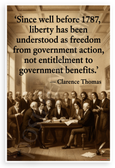 Clarence Thomas 'Liberty as Freedom from Government' Quote 12x18 US Made Poster